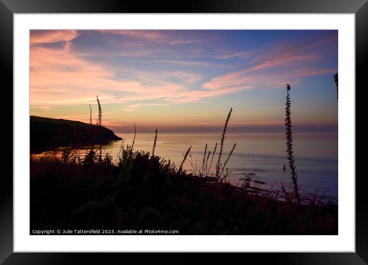 Pembrokeshire coast path sunset Framed Mounted Print by Julie Tattersfield