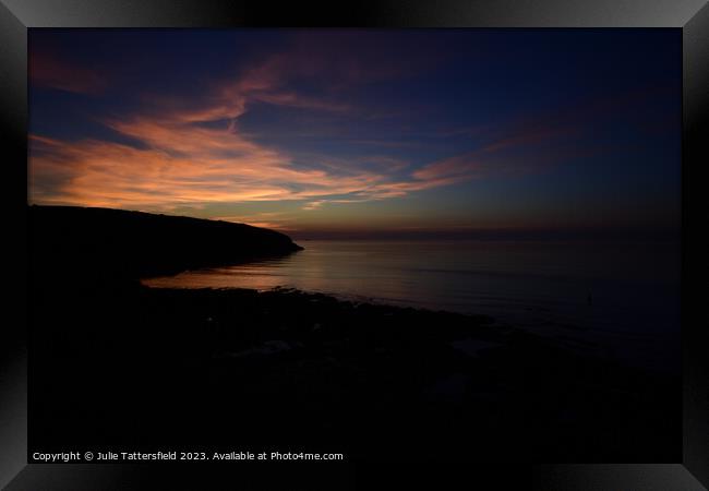 Dark sunset Framed Print by Julie Tattersfield