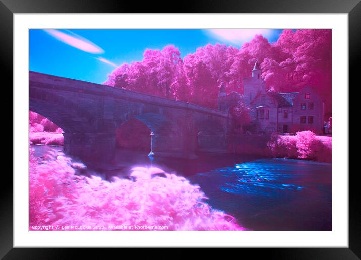Infrared Landscape Castle home Framed Mounted Print by Les McLuckie