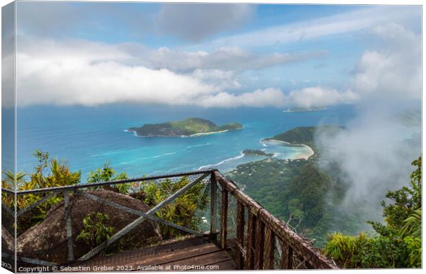 Morne Blanc Viewpoint Seychelles Canvas Print by Sebastien Greber