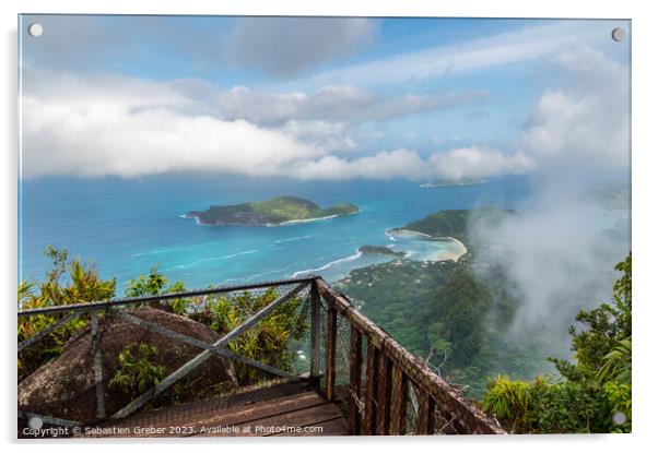 Morne Blanc Viewpoint Seychelles Acrylic by Sebastien Greber