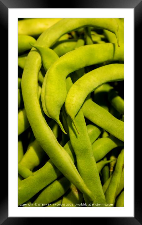 Green Beans Close-up Framed Mounted Print by STEPHEN THOMAS
