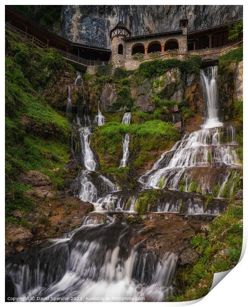 St Beatus Waterfall Switzerland  Print by David Spencer