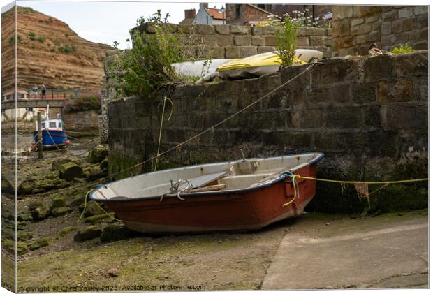 Boat in Staithes Canvas Print by Chris Yaxley