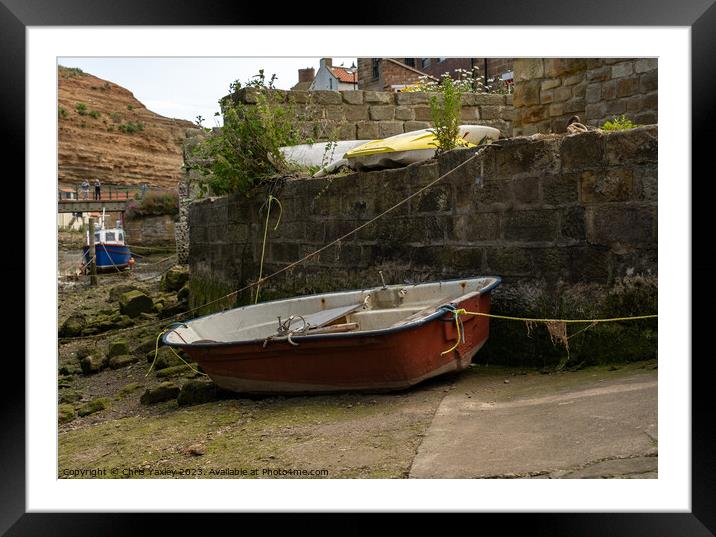 Boat in Staithes Framed Mounted Print by Chris Yaxley