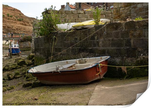 Boat in Staithes Print by Chris Yaxley