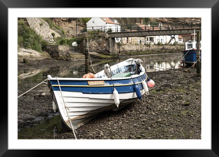 Staithes fishing boat Framed Mounted Print by Chris Yaxley