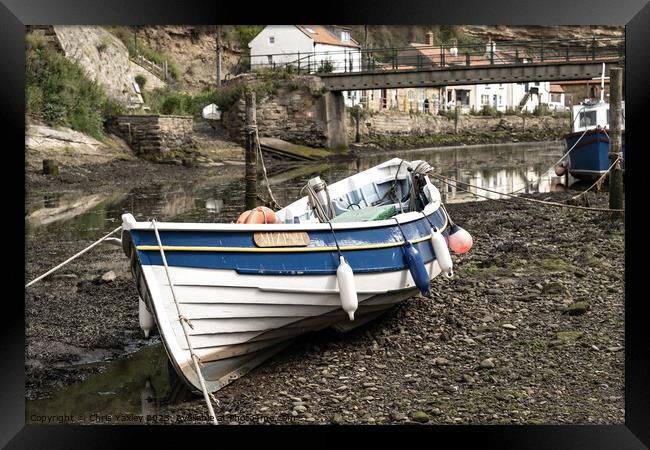 Staithes fishing boat Framed Print by Chris Yaxley