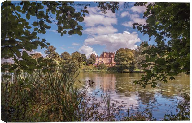 A view of Sherborne Castle across the lake Canvas Print by Sue Knight