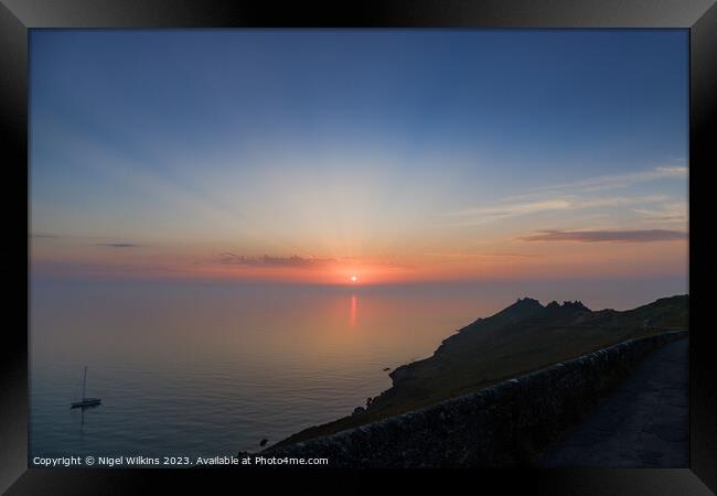 Start Point Sunrise, Devon Framed Print by Nigel Wilkins