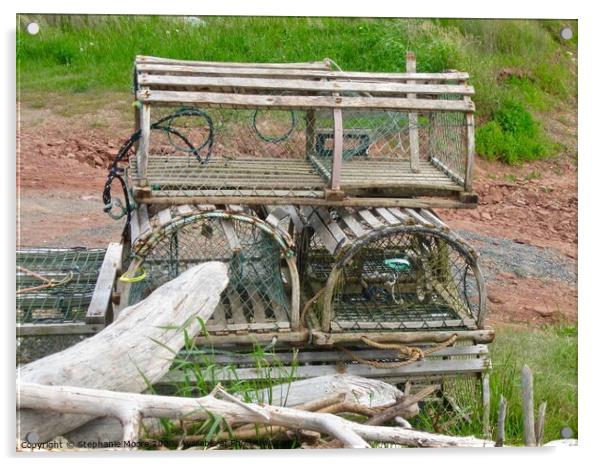 Abandoned Lobster Traps Acrylic by Stephanie Moore