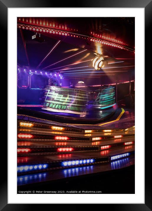 Heart Stopping 'Waltzer' Ride At The Annual Street Fair In St Giles, Oxford Framed Mounted Print by Peter Greenway