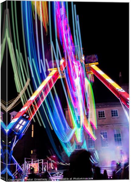 The 'Vortex' Ride At The Historic Annual Street Fair In St Giles, Oxford Canvas Print by Peter Greenway
