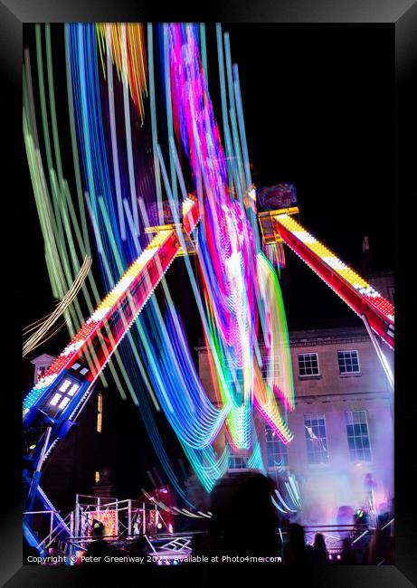 The 'Vortex' Ride At The Historic Annual Street Fair In St Giles, Oxford Framed Print by Peter Greenway