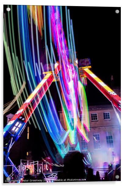 The 'Vortex' Ride At The Historic Annual Street Fair In St Giles, Oxford Acrylic by Peter Greenway