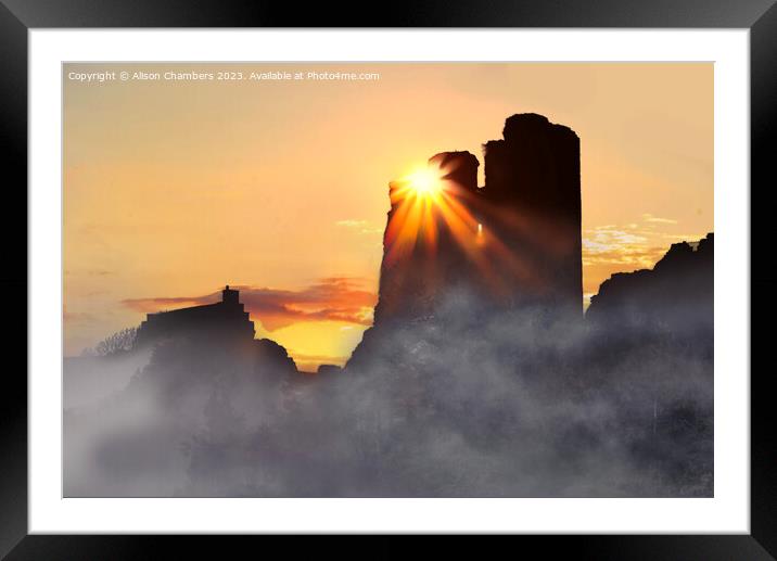 Sunrise at Scarborough Castle Framed Mounted Print by Alison Chambers