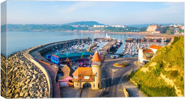 Scarborough Marine Drive and Harbour Canvas Print by Tim Hill