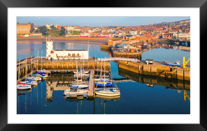 Scarborough Lighthouse Reflections Framed Mounted Print by Tim Hill