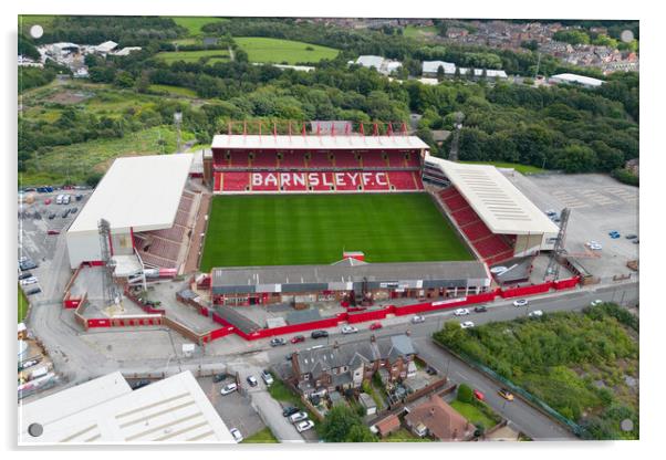 Oakwell Stadium Barnsley Acrylic by Apollo Aerial Photography