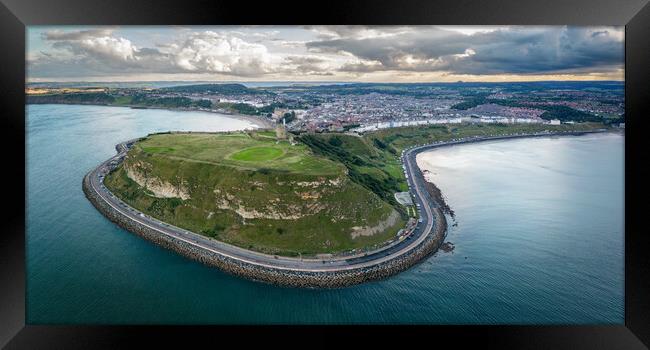 Scarborough Castle Panorama Framed Print by Apollo Aerial Photography