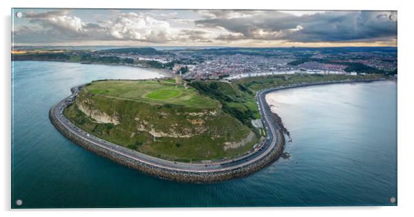 Scarborough Castle Panorama Acrylic by Apollo Aerial Photography