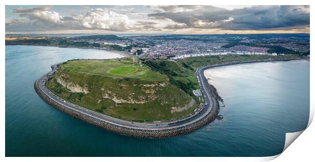 Scarborough Castle Panorama Print by Apollo Aerial Photography