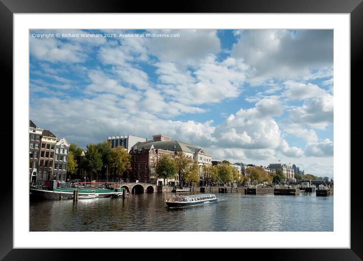 River Amstel with Royal Theatre Carre  Framed Mounted Print by Richard Wareham