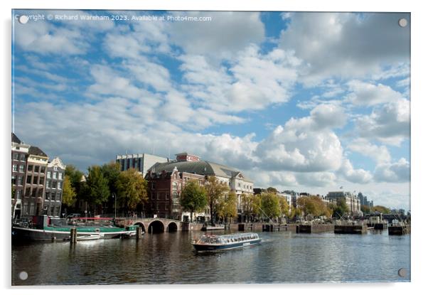 River Amstel with Royal Theatre Carre  Acrylic by Richard Wareham