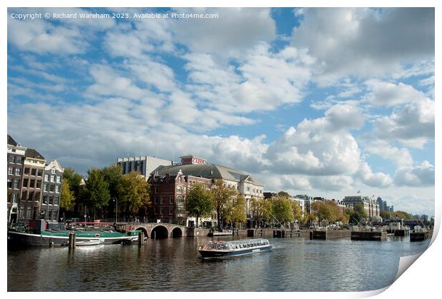 River Amstel with Royal Theatre Carre  Print by Richard Wareham