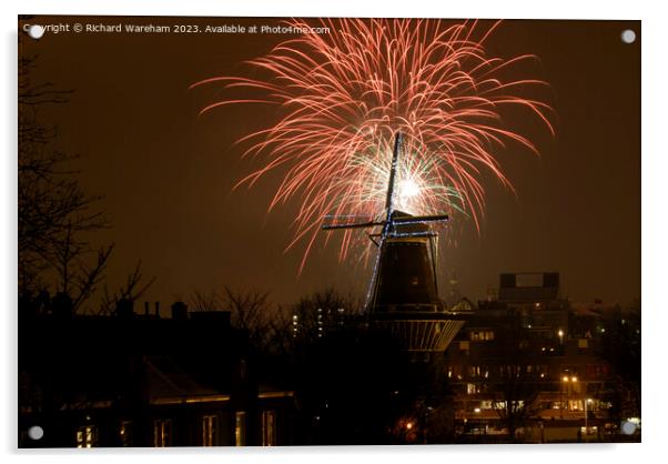 Amsterdam fireworks Acrylic by Richard Wareham