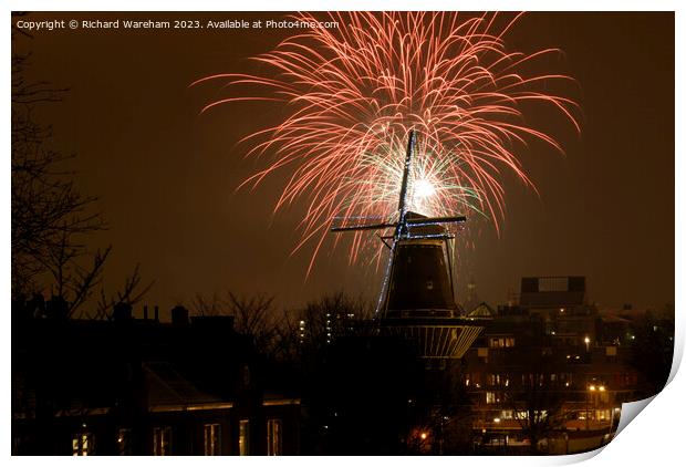 Amsterdam fireworks Print by Richard Wareham