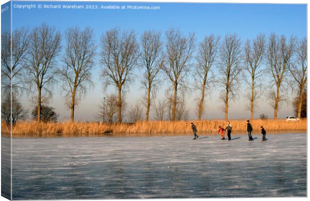 Weesp The Netherlands Winter. Canvas Print by Richard Wareham
