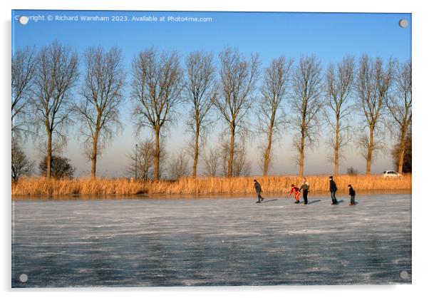 Weesp The Netherlands Winter. Acrylic by Richard Wareham