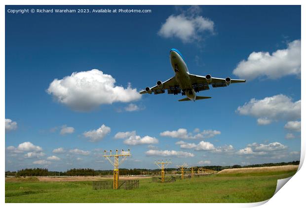 KLM Boeing 747 landing Print by Richard Wareham