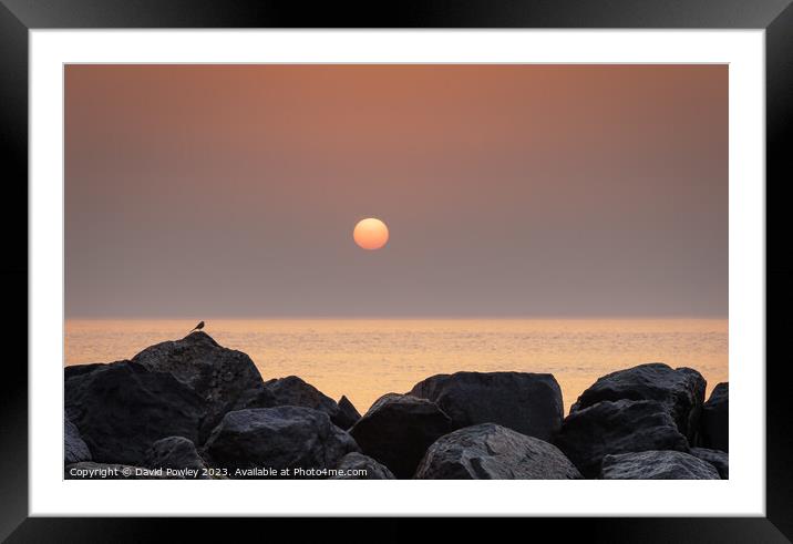 September Sunrise on Hopton Beach Framed Mounted Print by David Powley