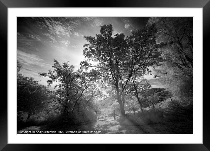 Bwlch y Gle Sun Rays Framed Mounted Print by Andy Critchfield