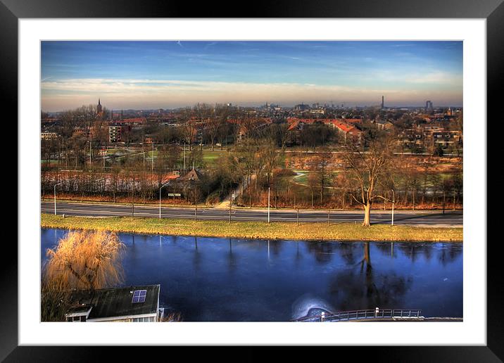 Leiden view Framed Mounted Print by Tom Gomez
