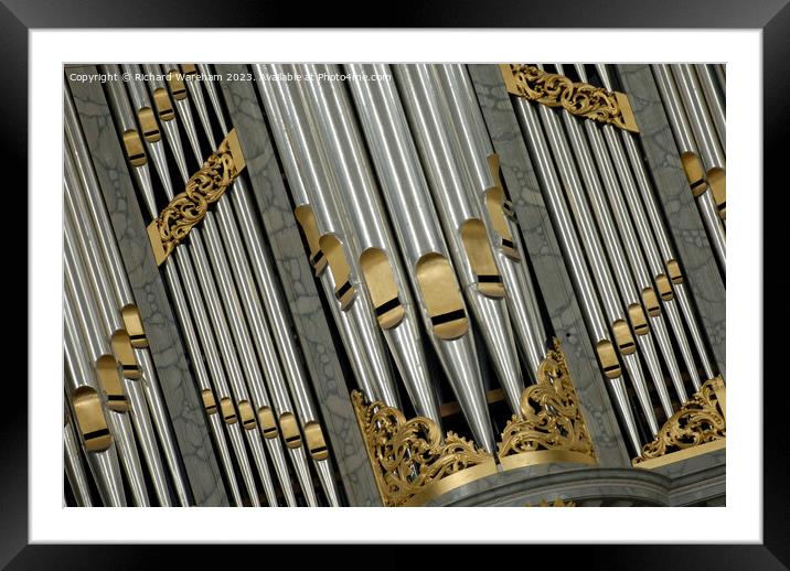 Church organ pipes. Framed Mounted Print by Richard Wareham