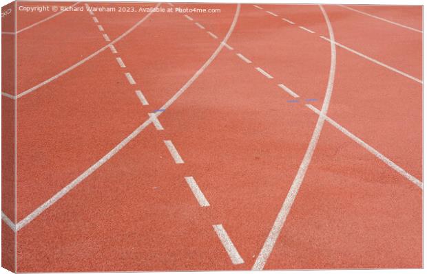 Athletics track. Curve. Canvas Print by Richard Wareham