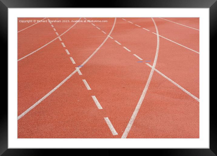 Athletics track. Curve. Framed Mounted Print by Richard Wareham