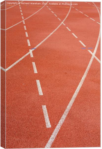 Athletics track. Curve. Canvas Print by Richard Wareham
