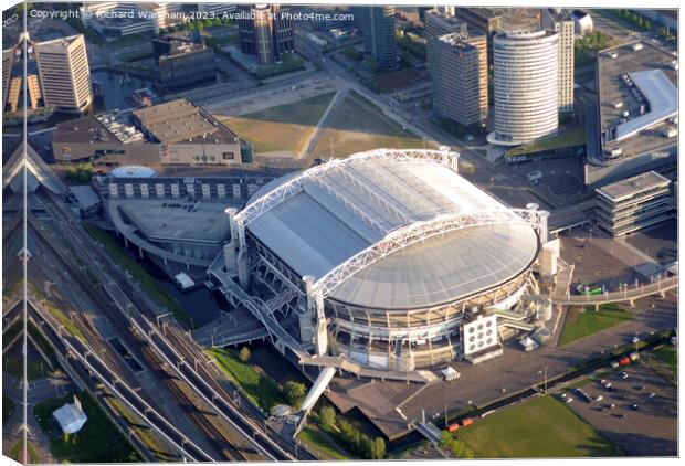 Aerial view of the Amsterdam Arena Canvas Print by Richard Wareham