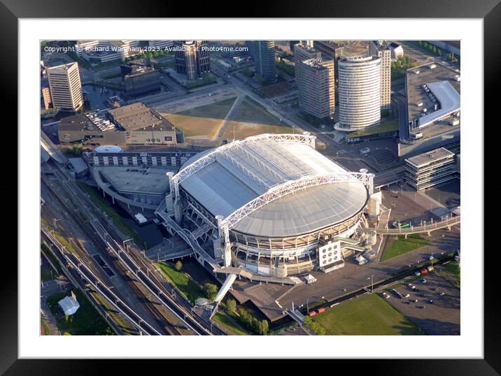 Aerial view of the Amsterdam Arena Framed Mounted Print by Richard Wareham