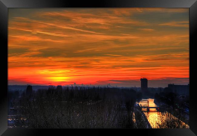 Leiden Sunset Framed Print by Tom Gomez