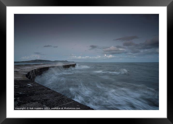 Stormy Seas at the Cobb  Framed Mounted Print by Rob Hawkins