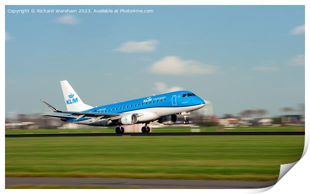 PH-EXX KLM Cityhopper Embraer ERJ-175STD  Print by Richard Wareham