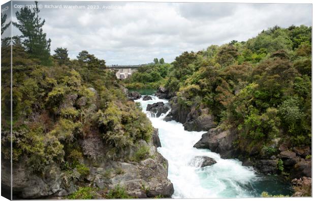Taupo New Zealand Aratiatia Dam and waterfalls Canvas Print by Richard Wareham