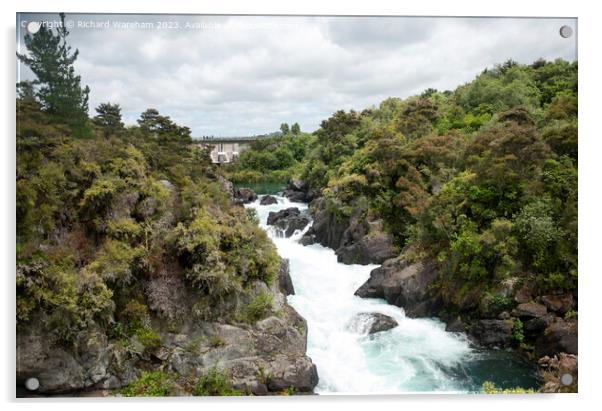 Taupo New Zealand Aratiatia Dam and waterfalls Acrylic by Richard Wareham