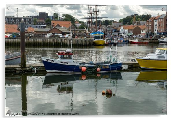 Whitby fishing boats Acrylic by Chris Yaxley