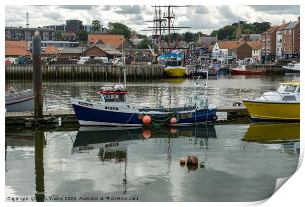 Whitby fishing boats Print by Chris Yaxley